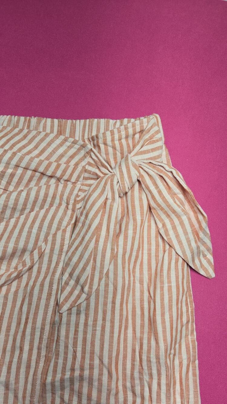 Universal Thread Women’s Tan Striped Wrap Skirt XXL Linen Blend Brand New